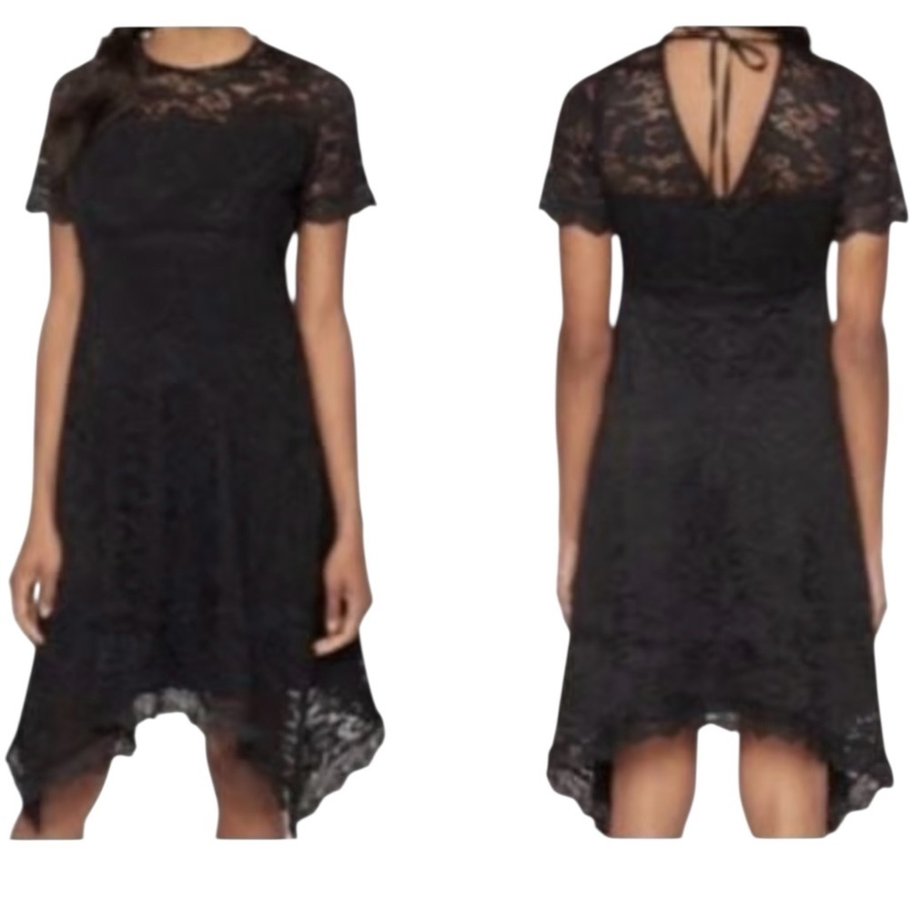 A PEA IN THE POD BLACK LACE MATERNITY DRESS SZ SM EUC
